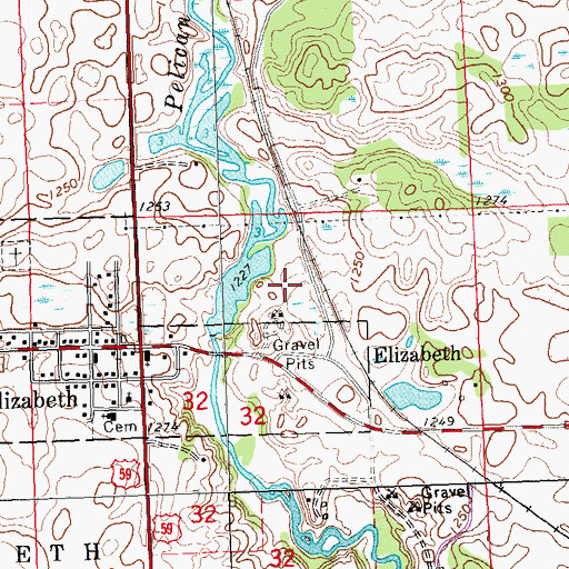 Topographic Map of Red River Lake, MN