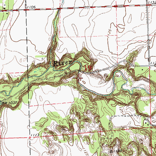 Topographic Map of Sand Hill River Dam, MN