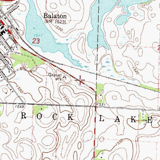 Topographic Map of Yankton Lake Dam, MN