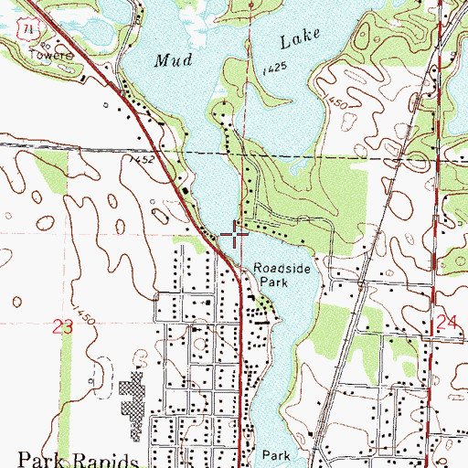 Topographic Map of Fish Hook River Reservoir, MN