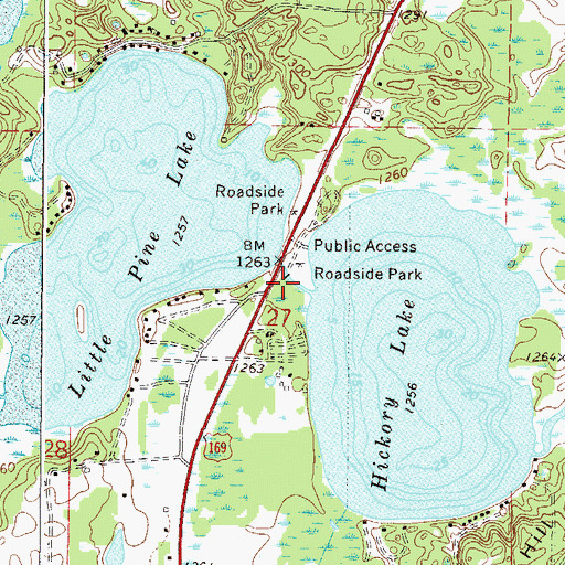 Topographic Map of Pine Lake Dam, MN