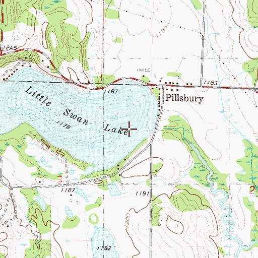 Topographic Map of Little Swan Lake Dam, MN