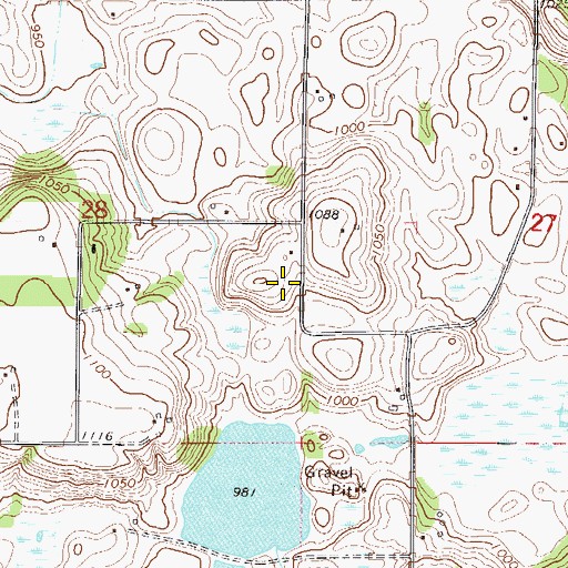 Topographic Map of Dvorak Wildlife Pond, MN