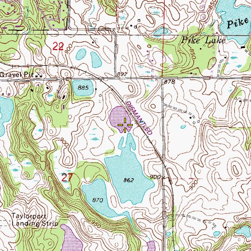 Topographic Map of Jeffers Wildlife Pond Dam, MN