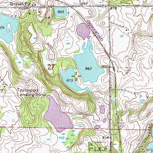 Topographic Map of Jeffers Fish Pond Dam, MN