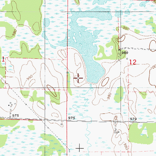 Topographic Map of Lawrence Mans Reservoir, MN