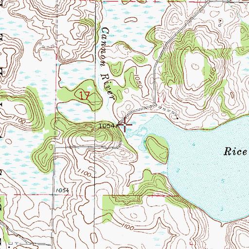 Topographic Map of Rice Lake Dam, MN