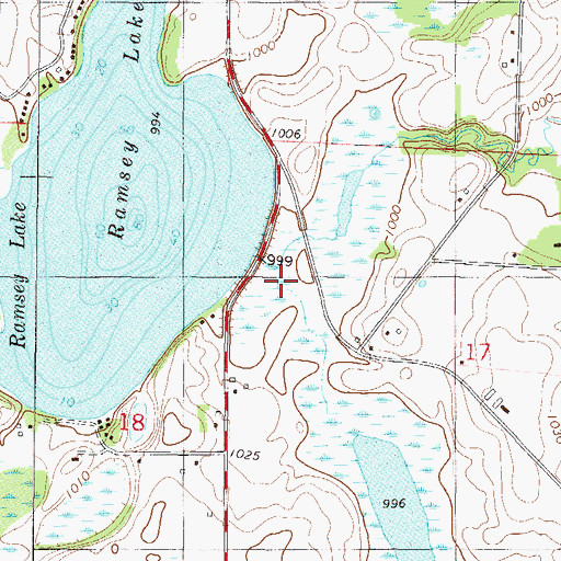 Topographic Map of Ramsey Lake, MN