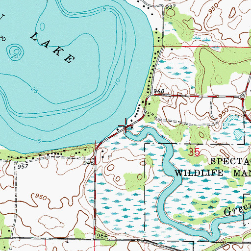 Topographic Map of Green Lake, MN