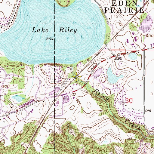 Topographic Map of Riley Lake Dam, MN