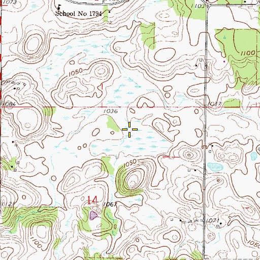 Topographic Map of Doctor John Komarek Dam, MN