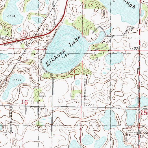 Topographic Map of Elkhorn Lake Rearing Pond Dam, MN