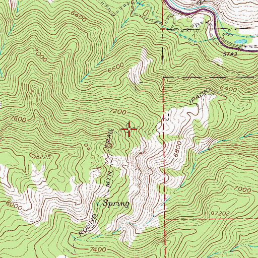 Topographic Map of Round Mountain Trail, CO