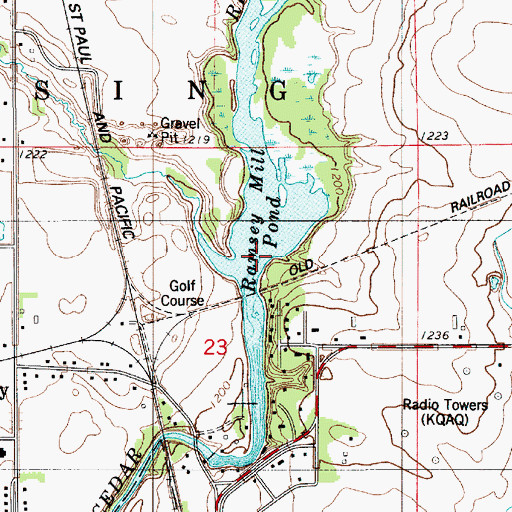 Topographic Map of Ramsey Mill Pond, MN