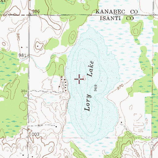 Topographic Map of Lory Lake, MN