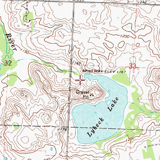 Topographic Map of Lybeck Lake Dam, MN
