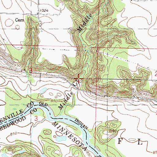 Topographic Map of Cedar Rock Wildlife Management A, MN