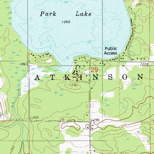 Topographic Map of Park Lake Dam, MN