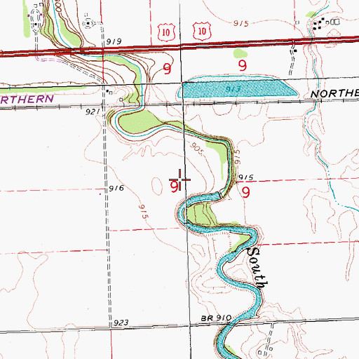 Topographic Map of Ganz Dam, MN