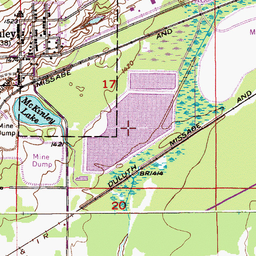 Topographic Map of McKinley Clearwater Pond, MN