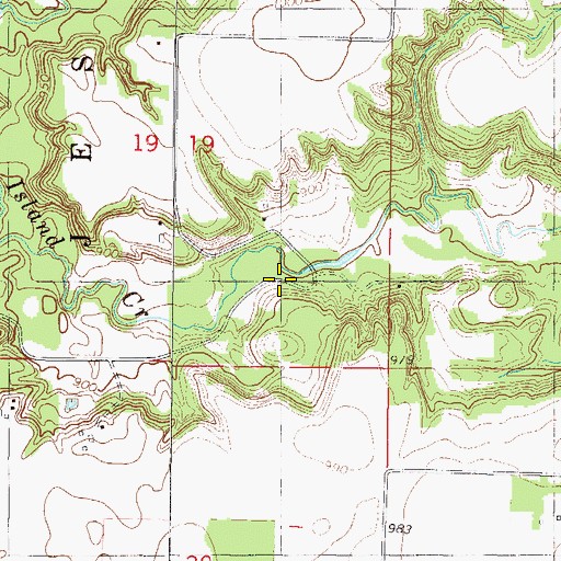 Topographic Map of High Island Creek, MN