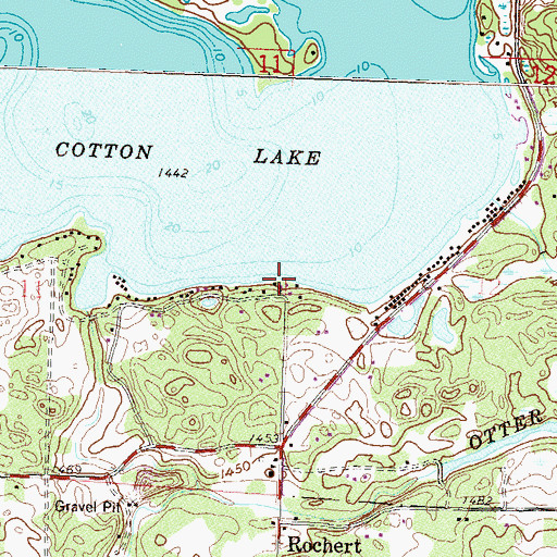 Topographic Map of Cotton Lake Diversion Dam, MN