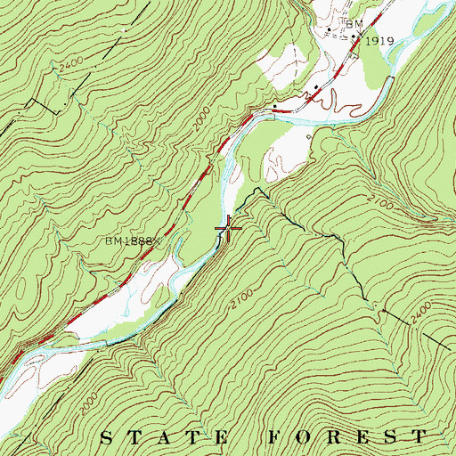 Topographic Map of Clear Creek, NY