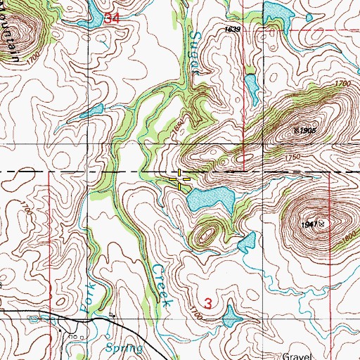 Topographic Map of West Fork, OK
