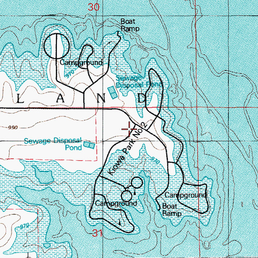 Topographic Map of Kiowa Park Number 2, OK