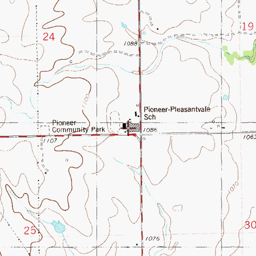 Topographic Map of Pioneer High School, OK