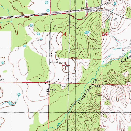Topographic Map of Immanuel Church, OK