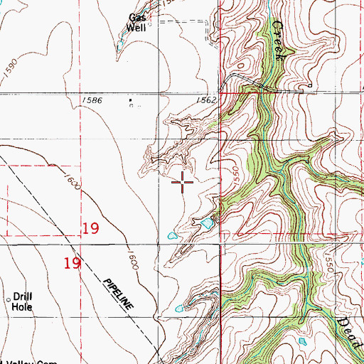 Topographic Map of McCool, OK