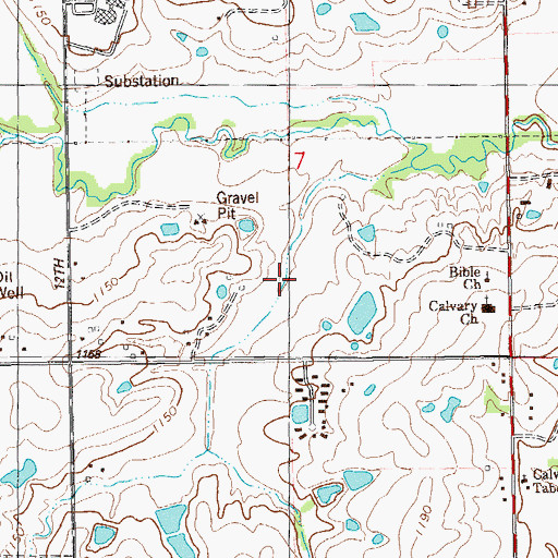 Topographic Map of Bible Church, OK
