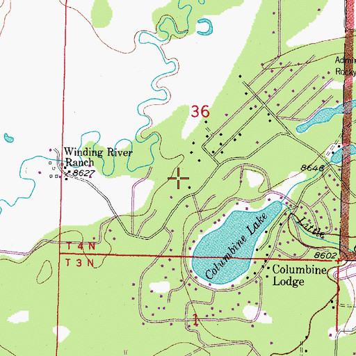 Topographic Map of Winding River Ranch, CO