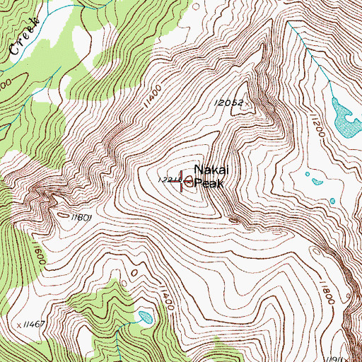 Topographic Map of Nakai Peak, CO