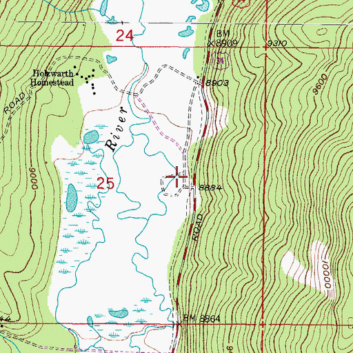 Topographic Map of Holzwarth Ranch, CO