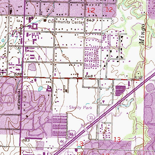 Topographic Map of Florence Park, OK