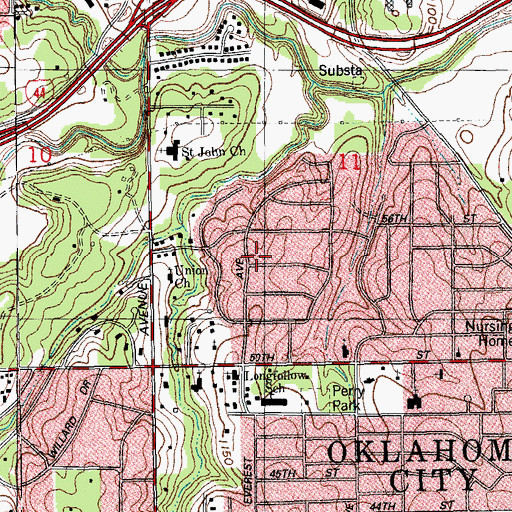 Topographic Map of KTVY, OK