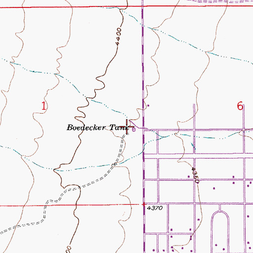 Topographic Map of Boedecker Tank, AZ