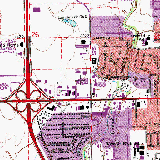 Topographic Map of Target Shopping Center, OK