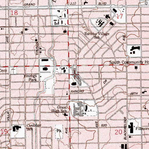 Topographic Map of Grant Square, OK