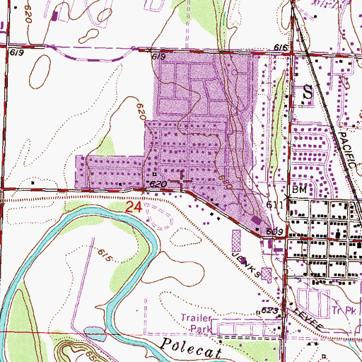 Topographic Map of Melody Lane, OK