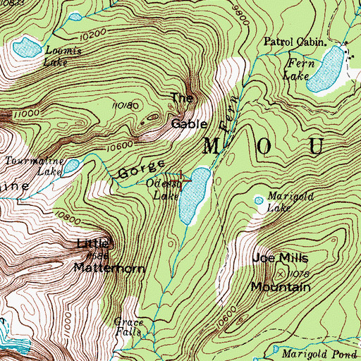 Topographic Map of Tourmaline Gorge, CO