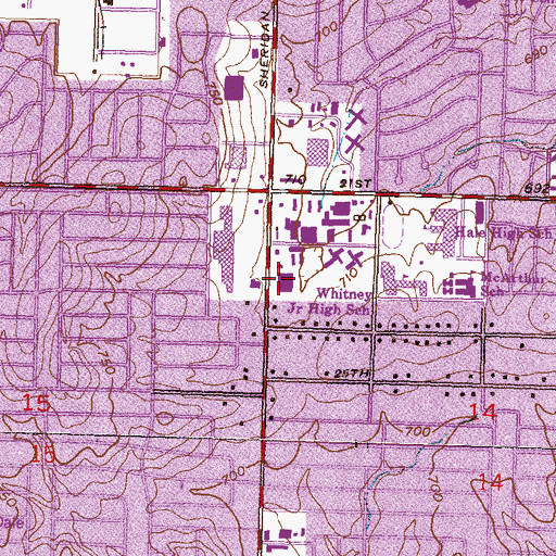 Topographic Map of Alameda Shopping Center, OK