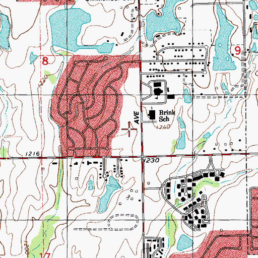 Topographic Map of Greenway Plaza, OK