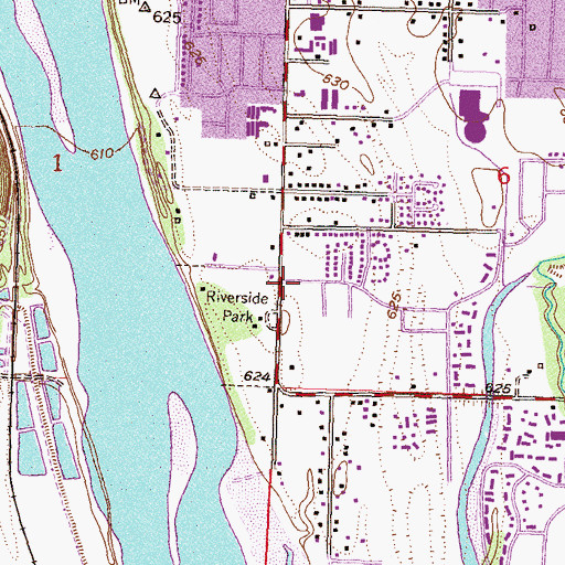 Topographic Map of River Park Square Shopping Center, OK