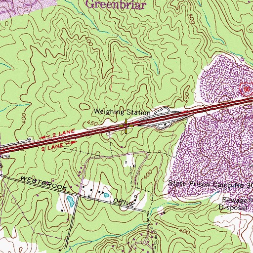 Topographic Map of Interchange 55, VA