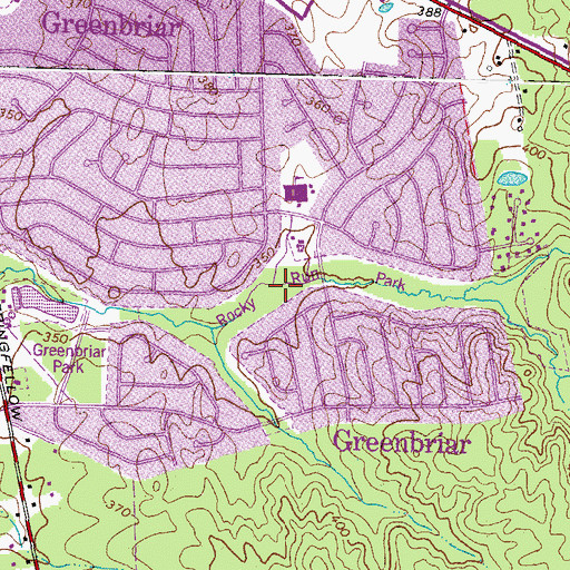 Topographic Map of Rocky Run Park, VA