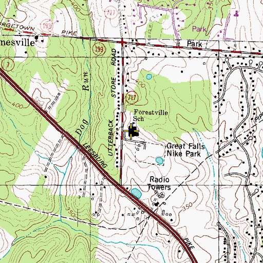 Topographic Map of Forestville Elementary School, VA