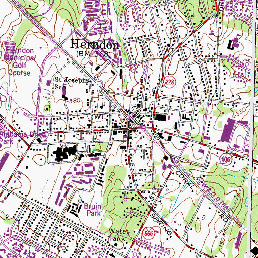 Topographic Map of Herndon Historic District, VA